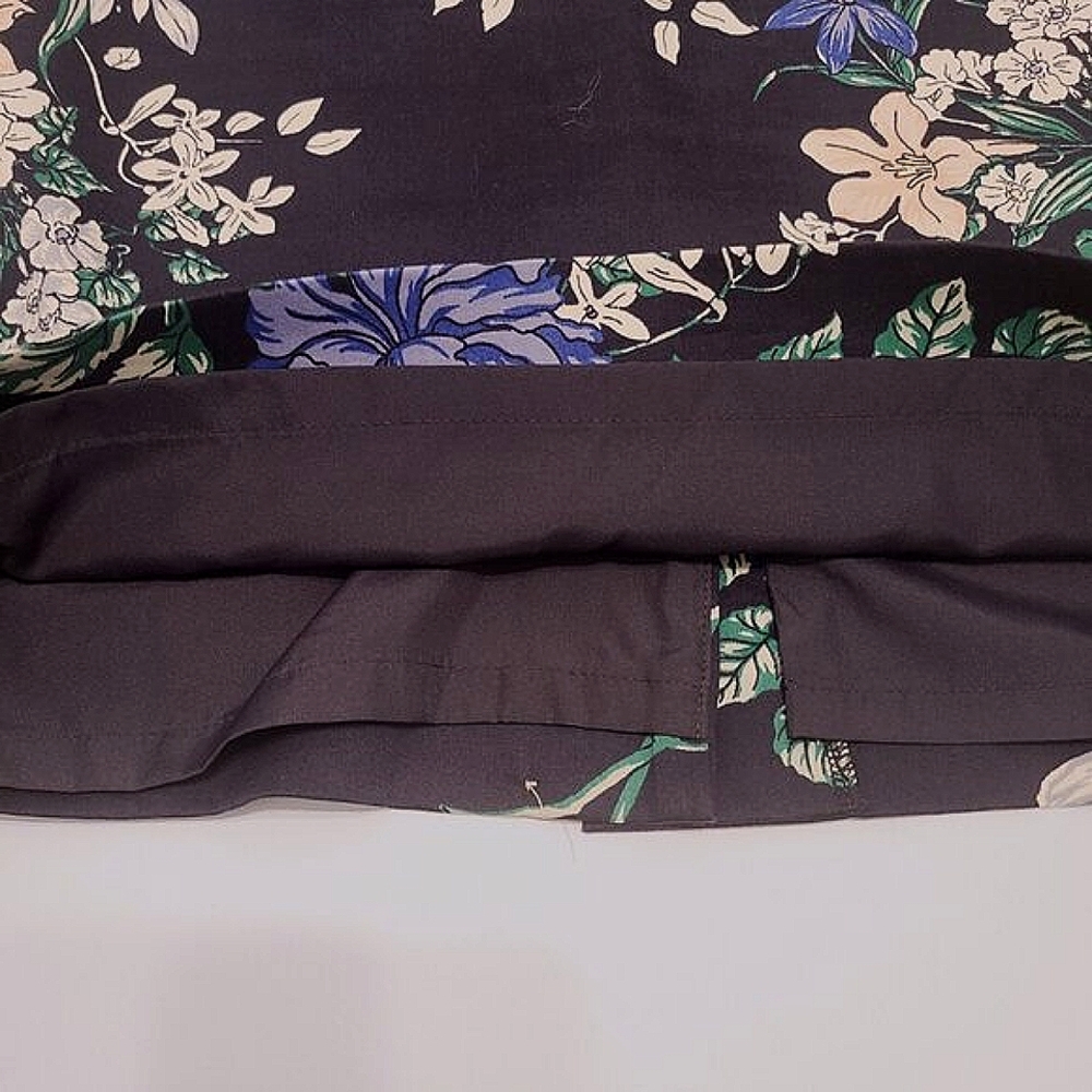 Ann Taylor Petite 00P Floral Mini Skirt Navy Multicolor Botanical Print - Picture 5 of 9